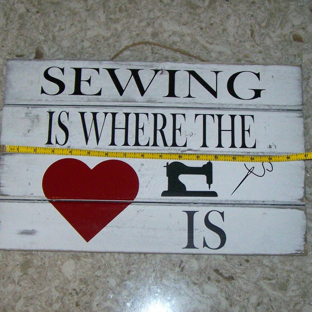Wooden Signs Sewing Room Pair - Picture 2 of 5